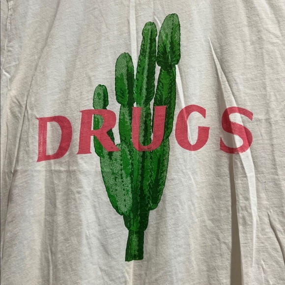 White T-Shirt with Green Cactus and Pink Text - Picture 2 of 3